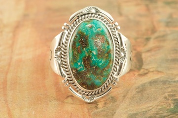 Manassa Turquoise Sterling Silver Native American Ring